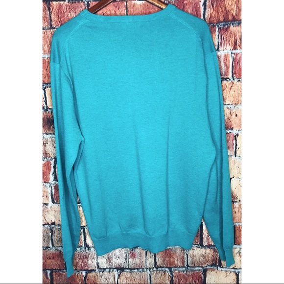 Southern Tide V-Neck Teal Green Medium Sweater - Picture 4 of 4